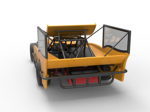 Outlaw Figure 8 Modified stock car Version 2 Scale 1 to 25 3D Print Model