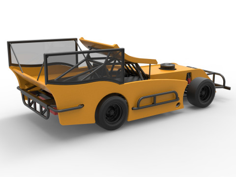 Outlaw Figure 8 Modified stock car Version 2 Scale 1 to 25 3D Print Model