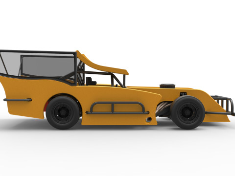 Outlaw Figure 8 Modified stock car Version 2 Scale 1 to 25 3D Print Model