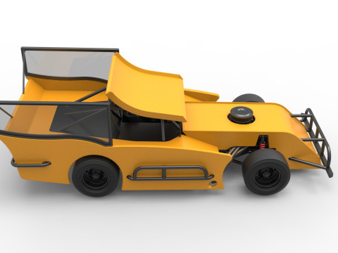 Outlaw Figure 8 Modified stock car Version 2 Scale 1 to 25 3D Print Model