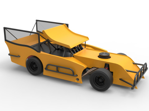 Outlaw Figure 8 Modified stock car Version 2 Scale 1 to 25 3D Print Model