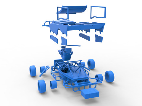 Outlaw Figure 8 Modified stock car Version 2 Scale 1 to 25 3D Print Model