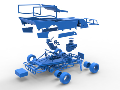 Outlaw Figure 8 Modified stock car Version 2 Scale 1 to 25 3D Print Model
