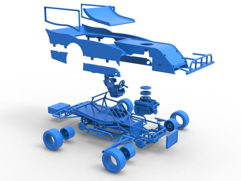 Outlaw Figure 8 Modified stock car Version 2 Scale 1 to 25 3D Print Model