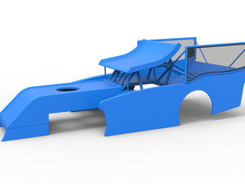 Shell of Outlaw Figure 8 Modified stock car Version 2 Scale 1 to 25 Modèles 3D en vedette