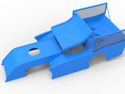 Shell of Outlaw Figure 8 Modified stock car Version 2 Scale 1 to 25 3D 프린트 모델