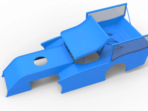Shell of Outlaw Figure 8 Modified stock car Version 2 Scale 1 to 25 3D Print Model