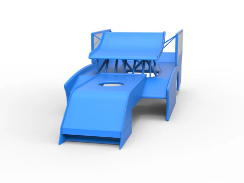 Shell of Outlaw Figure 8 Modified stock car Version 2 Scale 1 to 25 3D Print Model