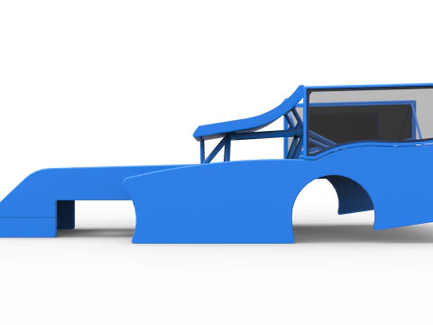 Shell of Outlaw Figure 8 Modified stock car Version 2 Scale 1 to 25 3D Print Model