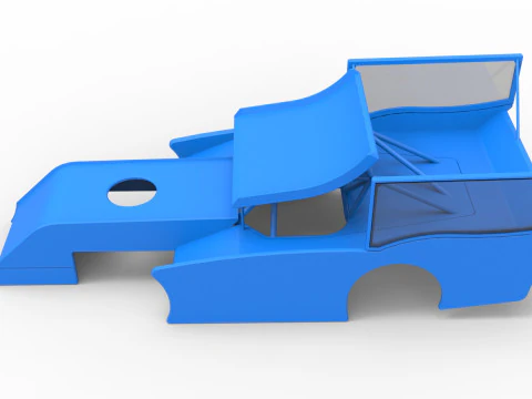 Shell of Outlaw Figure 8 Modified stock car Version 2 Scale 1 to 25 3D Print Model