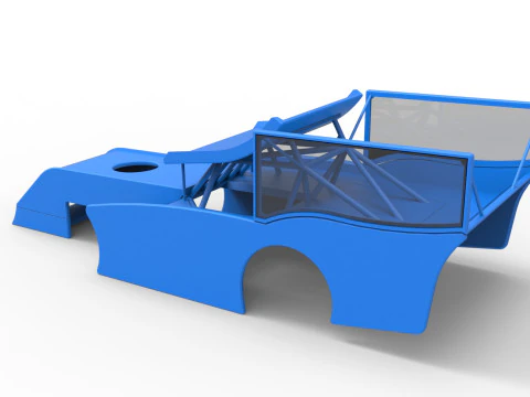 Shell of Outlaw Figure 8 Modified stock car Version 2 Scale 1 to 25 3D Print Model