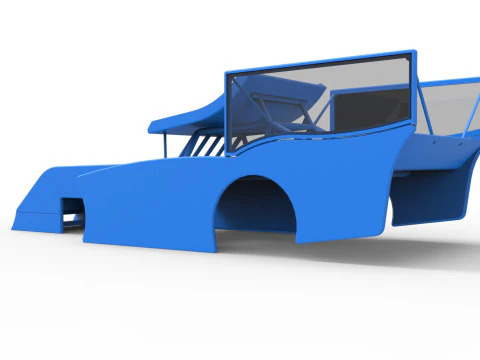 Shell of Outlaw Figure 8 Modified stock car Version 2 Scale 1 to 25 3D Print Model