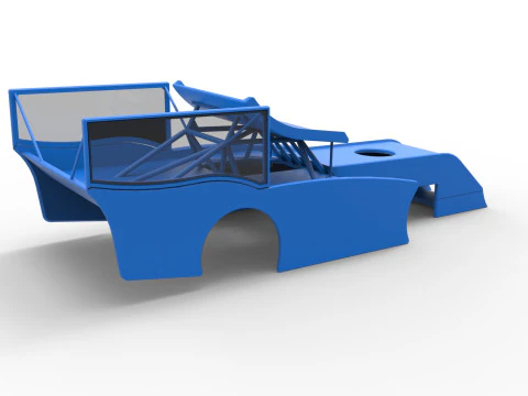 Shell of Outlaw Figure 8 Modified stock car Version 2 Scale 1 to 25 3D Print Model