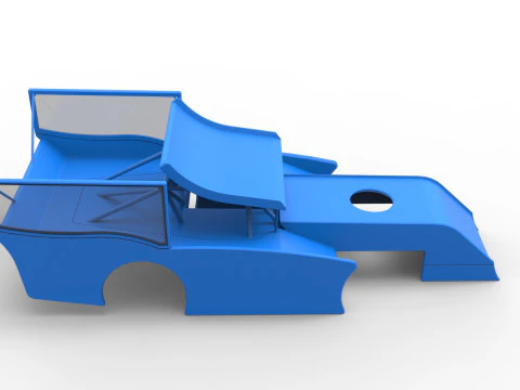 Shell of Outlaw Figure 8 Modified stock car Version 2 Scale 1 to 25 3D Print Model