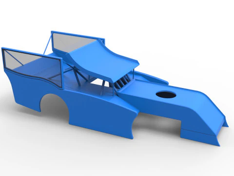 Shell of Outlaw Figure 8 Modified stock car Version 2 Scale 1 to 25 3D Print Model