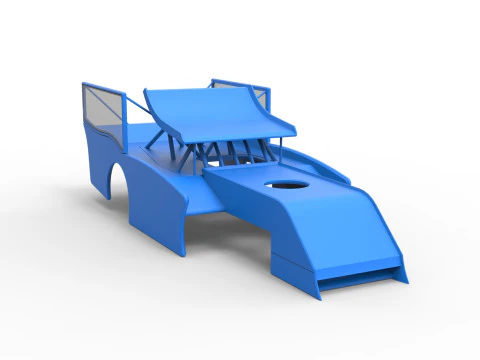 Shell of Outlaw Figure 8 Modified stock car Version 2 Scale 1 to 25 3D Print Model