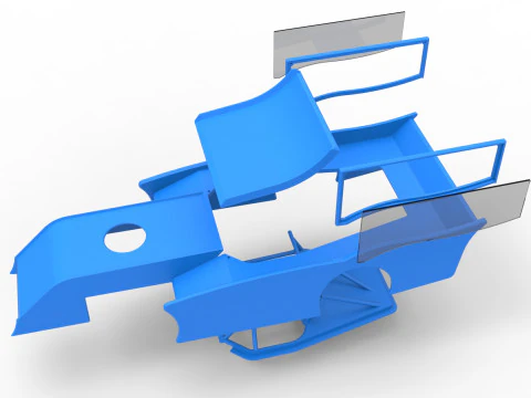 Shell of Outlaw Figure 8 Modified stock car Version 2 Scale 1 to 25 3D Print Model