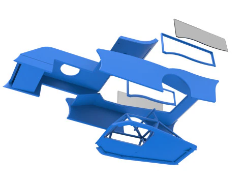 Shell of Outlaw Figure 8 Modified stock car Version 2 Scale 1 to 25 3D Print Model