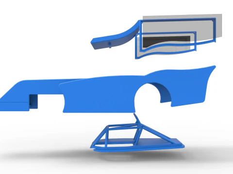Shell of Outlaw Figure 8 Modified stock car Version 2 Scale 1 to 25 3D Print Model