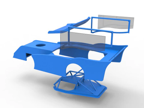 Shell of Outlaw Figure 8 Modified stock car Version 2 Scale 1 to 25 3D Print Model