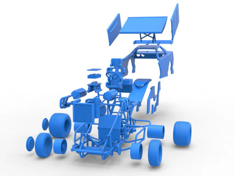 New Zealand Modified Stock car Version 2 Scale 1 to 25 3D Print Model