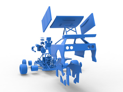 New Zealand Modified Stock car Version 2 Scale 1 to 25 3D 打印模型