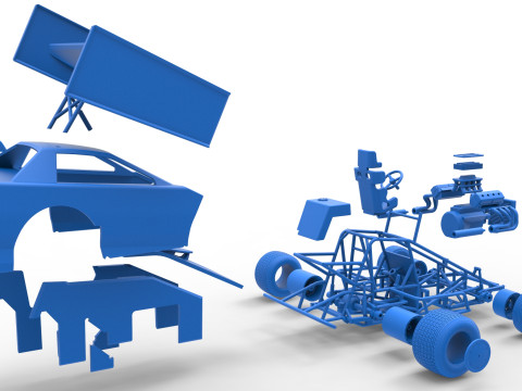 New Zealand Modified Stock car Version 2 Scale 1 to 25 3D 打印模型