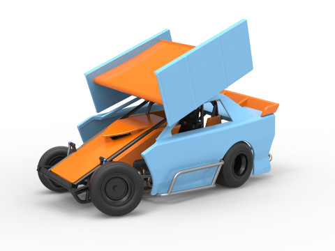 New Zealand Modified Stock car while turning Version 2 Scale 1 to 25 Modèles 3D en vedette