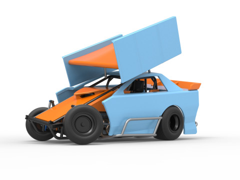 New Zealand Modified Stock car while turning Version 2 Scale 1 to 25 3D प्रिंट मॉडल