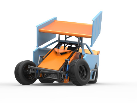 New Zealand Modified Stock car while turning Version 2 Scale 1 to 25 3D प्रिंट मॉडल