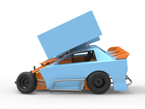 New Zealand Modified Stock car while turning Version 2 Scale 1 to 25 3D प्रिंट मॉडल