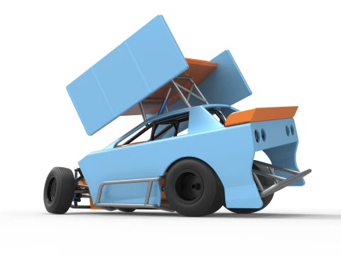 New Zealand Modified Stock car while turning Version 2 Scale 1 to 25 3D Print Model