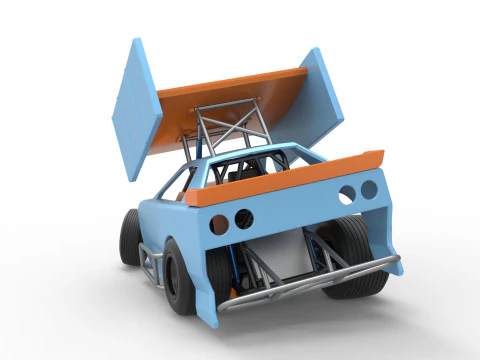 New Zealand Modified Stock car while turning Version 2 Scale 1 to 25 3D Print Model