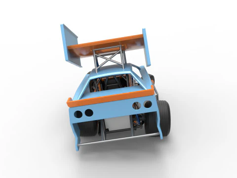 New Zealand Modified Stock car while turning Version 2 Scale 1 to 25 3D Print Model