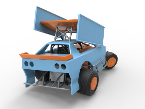 New Zealand Modified Stock car while turning Version 2 Scale 1 to 25 3D प्रिंट मॉडल