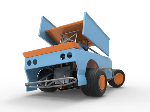New Zealand Modified Stock car while turning Version 2 Scale 1 to 25 3D Print Model