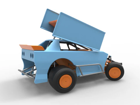 New Zealand Modified Stock car while turning Version 2 Scale 1 to 25 3D Print Model