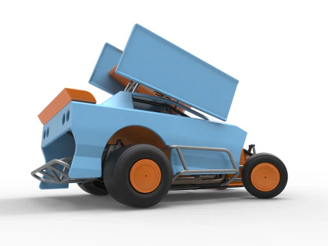 New Zealand Modified Stock car while turning Version 2 Scale 1 to 25 3D Print Model