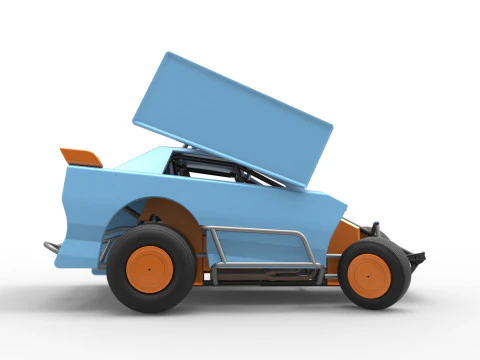 New Zealand Modified Stock car while turning Version 2 Scale 1 to 25 3D Print Model