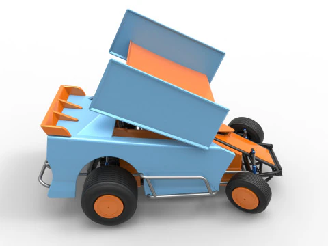 New Zealand Modified Stock car while turning Version 2 Scale 1 to 25 3D Print Model