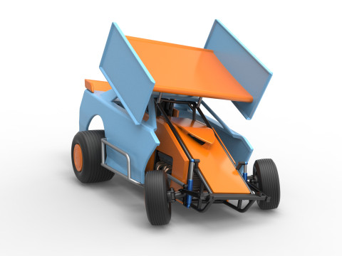 New Zealand Modified Stock car while turning Version 2 Scale 1 to 25 3D प्रिंट मॉडल