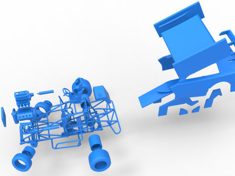 New Zealand Modified Stock car while turning Version 2 Scale 1 to 25 3D प्रिंट मॉडल