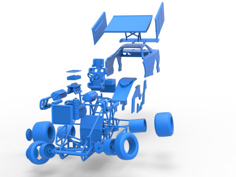 New Zealand Modified Stock car while turning Version 2 Scale 1 to 25 3D प्रिंट मॉडल