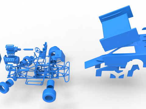 New Zealand Modified Stock car while turning Version 2 Scale 1 to 25 3D प्रिंट मॉडल