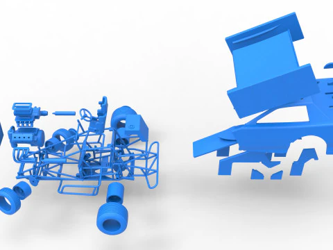 New Zealand Modified Stock car while turning Version 2 Scale 1 to 25 3D Print Model