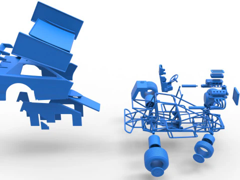New Zealand Modified Stock car while turning Version 2 Scale 1 to 25 3D Print Model