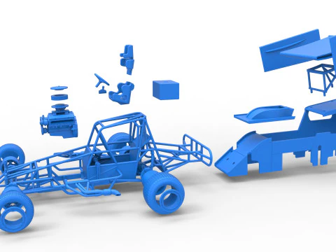 Southern Wing Modified Stock car Scale 1 to 25 3D Print Model