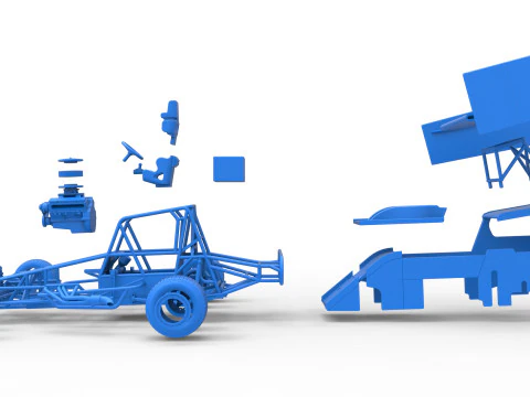 Southern Wing Modified Stock car Scale 1 to 25 3D Print Model
