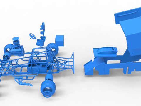 Southern Wing Modified Stock car Scale 1 to 25 3D Print Model