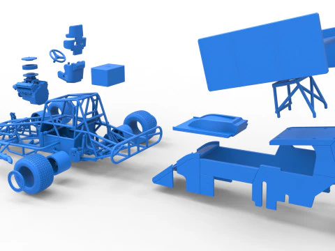 Southern Wing Modified Stock car Scale 1 to 25 3D Print Model
